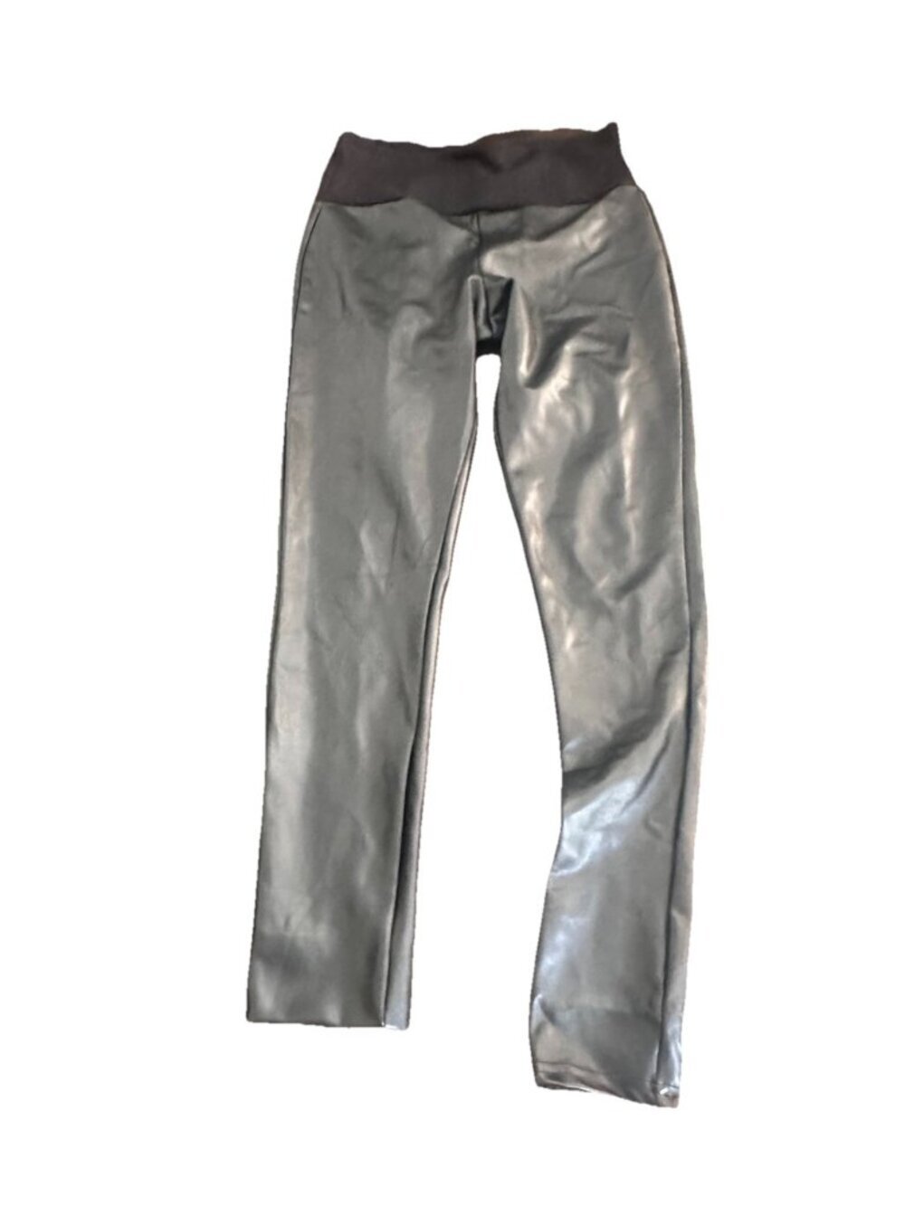 Spanx Leggings Womens Med Faux Vegan Leather Black High Rise Crop Ankle Assets